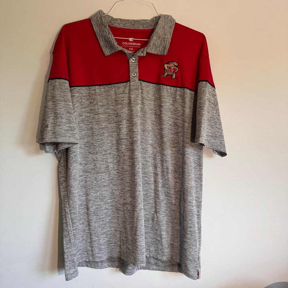 Maryland Polo Shirt - Gray & Red
